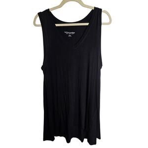Soft Surroundings Black Tank Top Sleeveless Blouse Women L V-Neck Shirt Blouse
